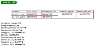 bảng giá sân golf phú mỹ hưng